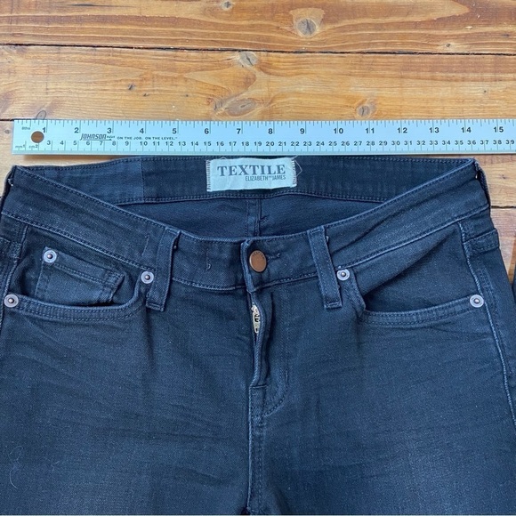 TEXTILE Elizabeth and James black jeans Tommy low rise skinny leather knees 26 - Picture 11 of 15